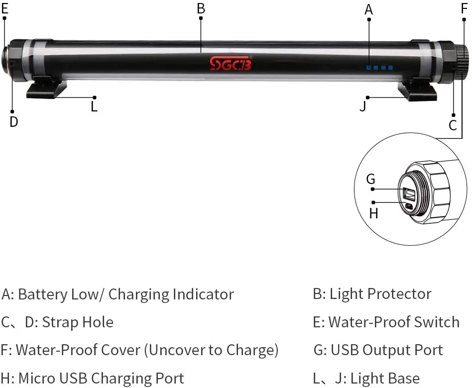 10400mAh Underhood Inspection LED Work Light Bar