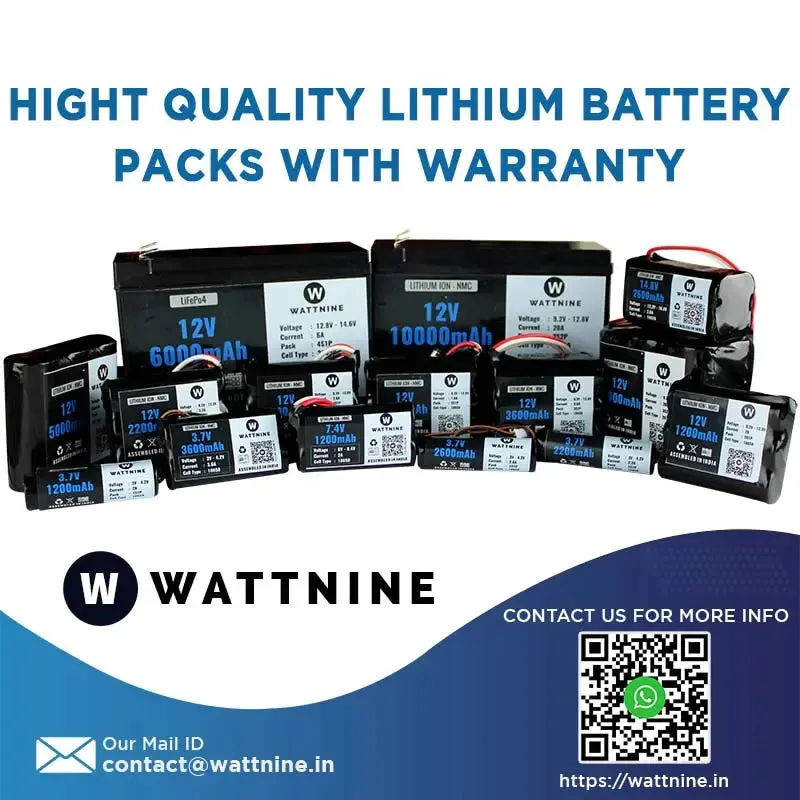 12V 2200mAh Rechargeable Lithium Battery Pack with Warranty (includes BMS & balance pin) for GPS, CCTV, Industrial and Commercial Application