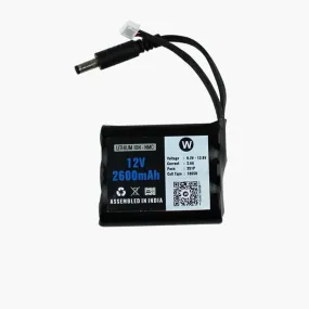 12V 2600mAh Rechargeable Lithium Battery Pack with Warranty (includes BMS & balance pin) for GPS, CCTV, Industrial and Commercial Application
