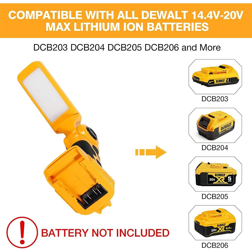 12W 1000LM 20v Led Work Light Powered by Dewalt 20v Lithium Ion Batteries