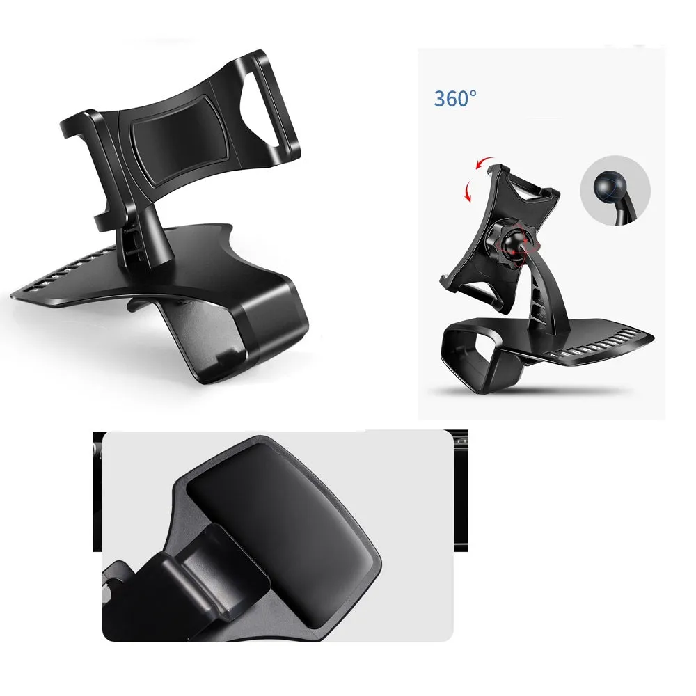 3 in 1 Car GPS Smartphone Holder: Dashboard / Visor Clamp   AC Grid Clip for Alcatel OT-690 - Black