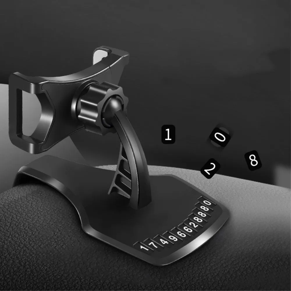 3 in 1 Car GPS Smartphone Holder: Dashboard / Visor Clamp   AC Grid Clip for Alcatel OT-690 - Black