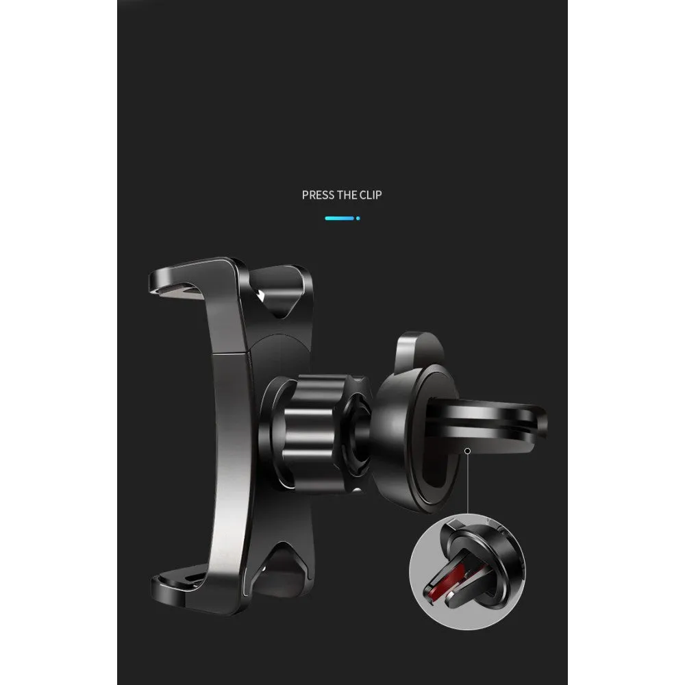 3 in 1 Car GPS Smartphone Holder: Dashboard / Visor Clamp   AC Grid Clip for Alcatel OT-690 - Black
