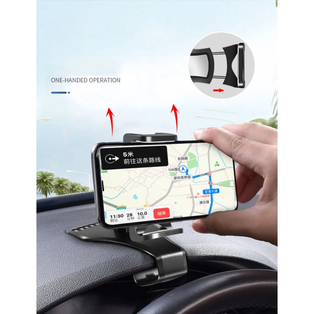3 in 1 Car GPS Smartphone Holder: Dashboard / Visor Clamp   AC Grid Clip for Alcatel OT-690 - Black