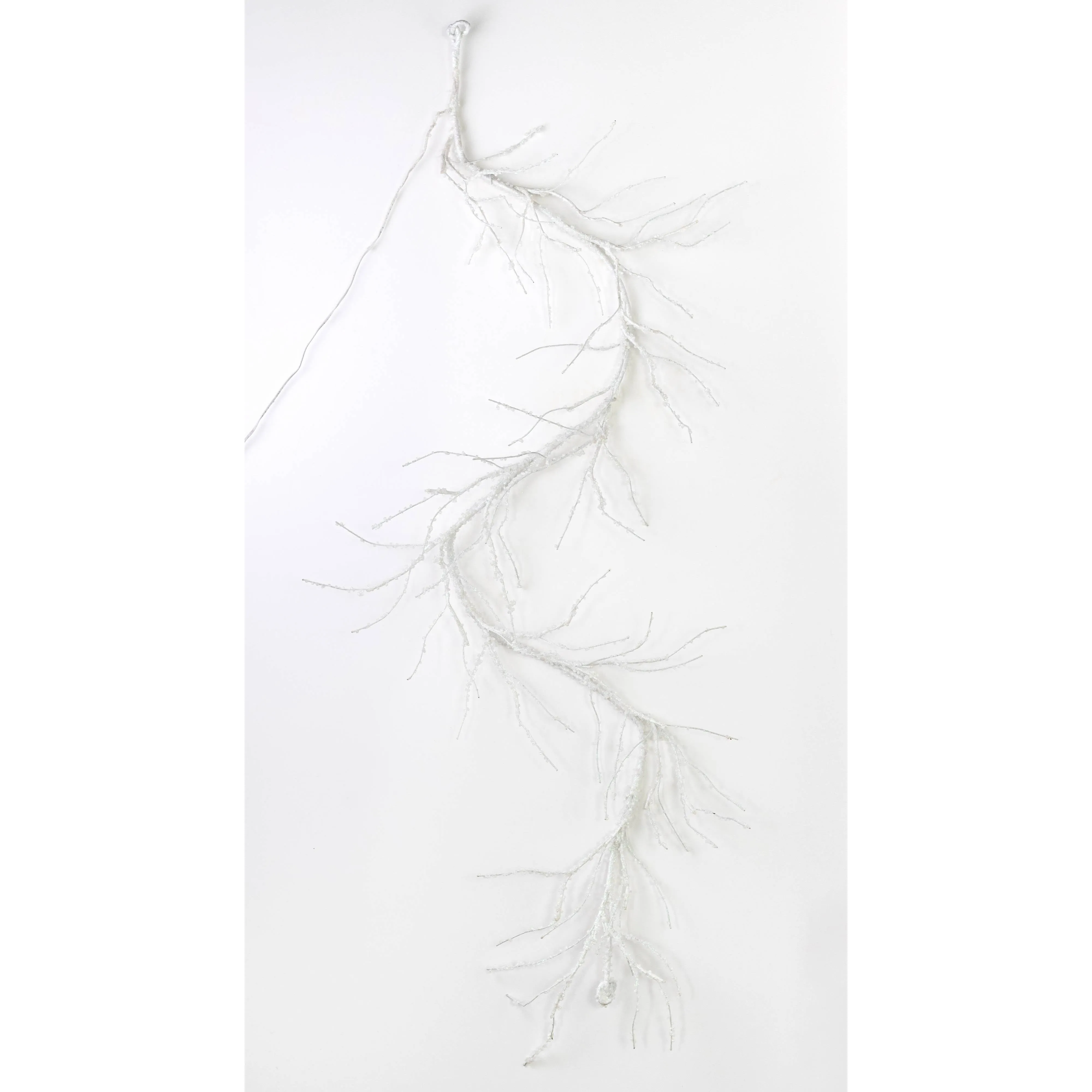 6' Lighted White Iced Branches Garland (48 LEDs)