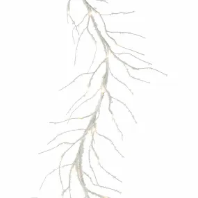 6' Lighted White Iced Branches Garland (48 LEDs)