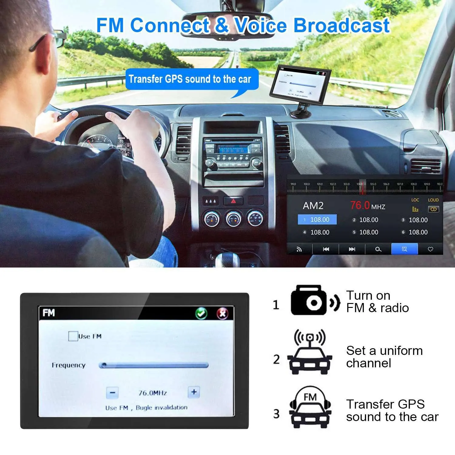 9" Car GPS Navigation - 8GB Touch Screen Vehicle Navigator