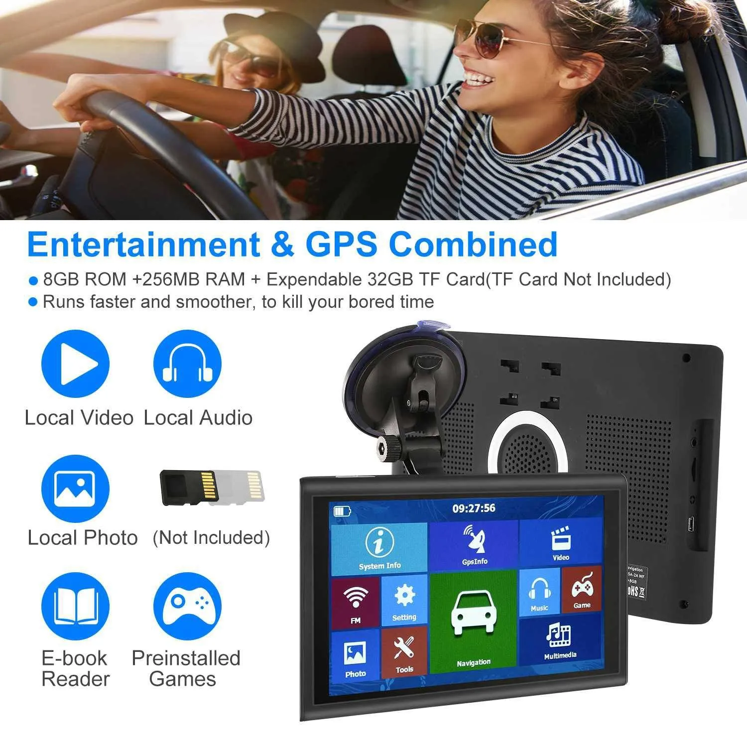 9" Car GPS Navigation - 8GB Touch Screen Vehicle Navigator