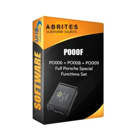 ABRITES - AVDI - PO00F - PO006 PO008 PO009 Set -  Porsche Instrument Cluster/Engine Control Module Re-calibration - Porsche Advanced Diagnostic Functionality - Porsche Module Adaptation