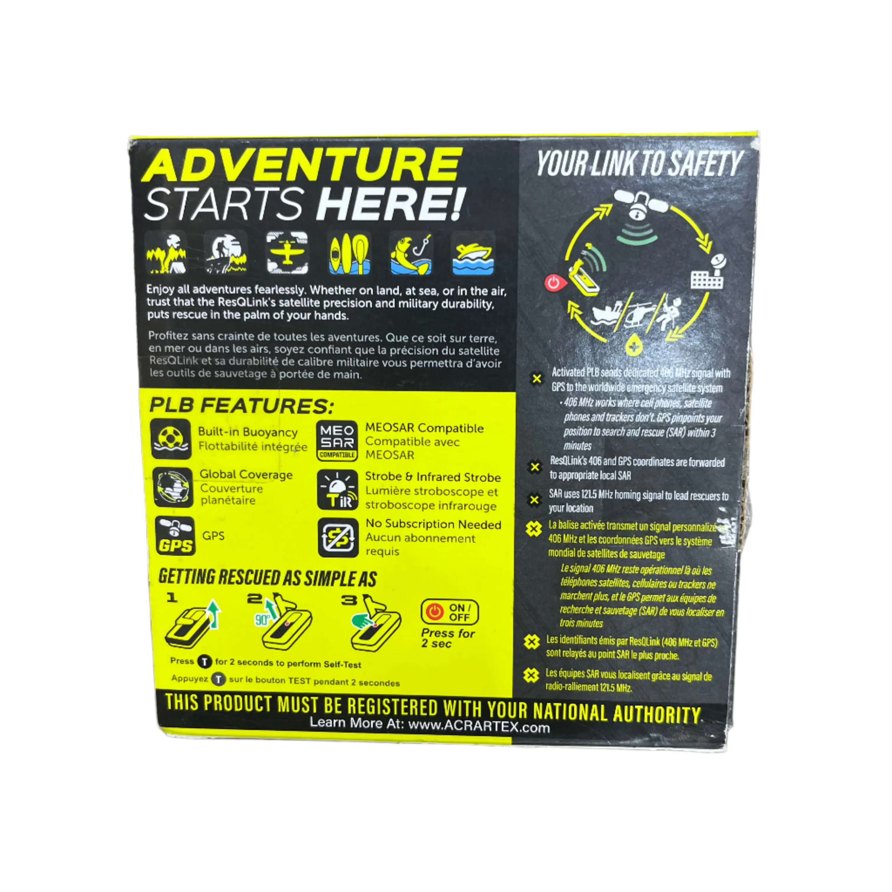ACR ResQLink 400 - SOS Personal Locator Beacon with GPS (Open Box)