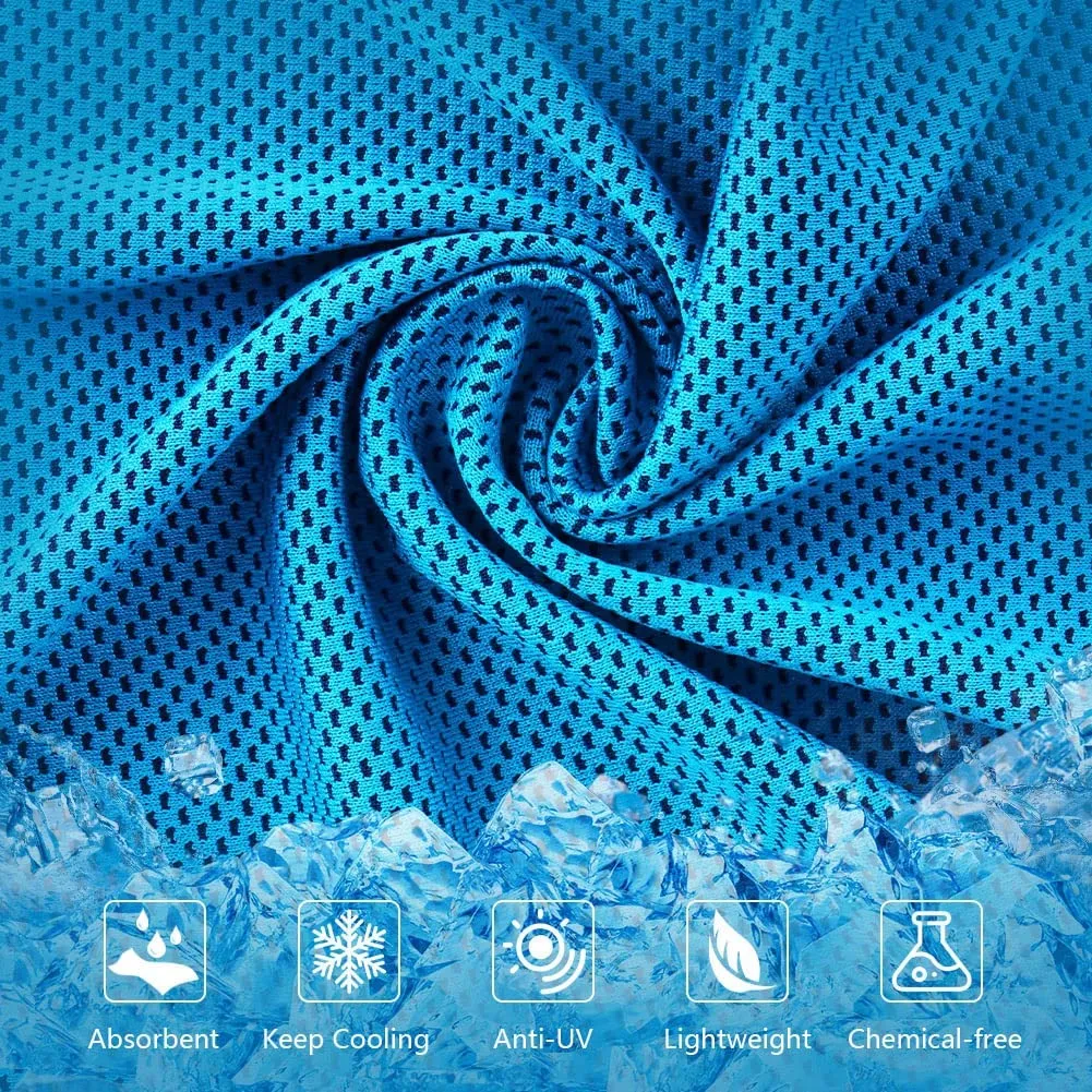 AIDEA Cooling Towel(12.5" x39.5")-4PK, Microfiber Cooling Towel, Ice Towel, Instant Chill Cooling Cloth as Chilly Cool Towel for Yoga, Sport, Gym, Workout, Camping, Fitness, Running, Workout