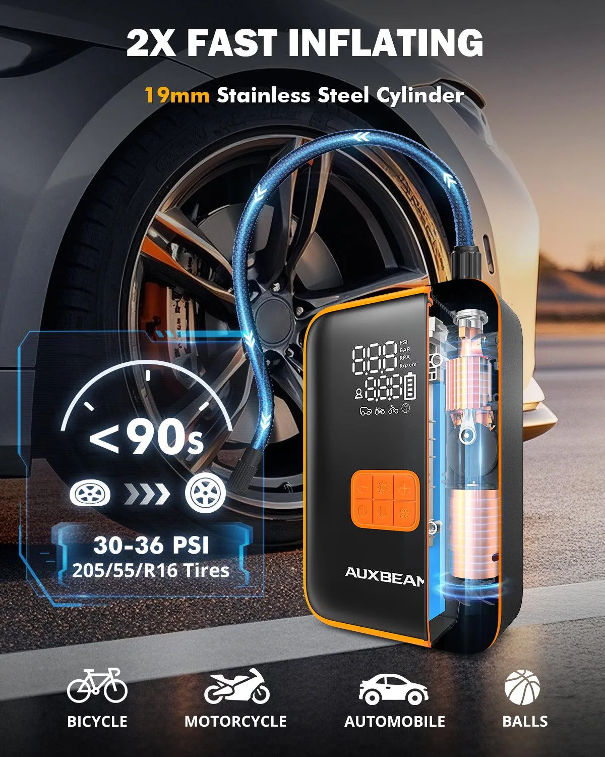 🆕AJ3500 Series 3500A Jump Starter with Air Compressor 120PSI Tire Inflator For 8L Gas/ 6L Diesel Engine