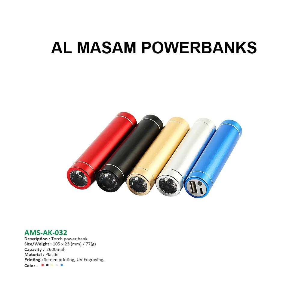 AMS-AK-032- Torch powerbank - 2600 mah