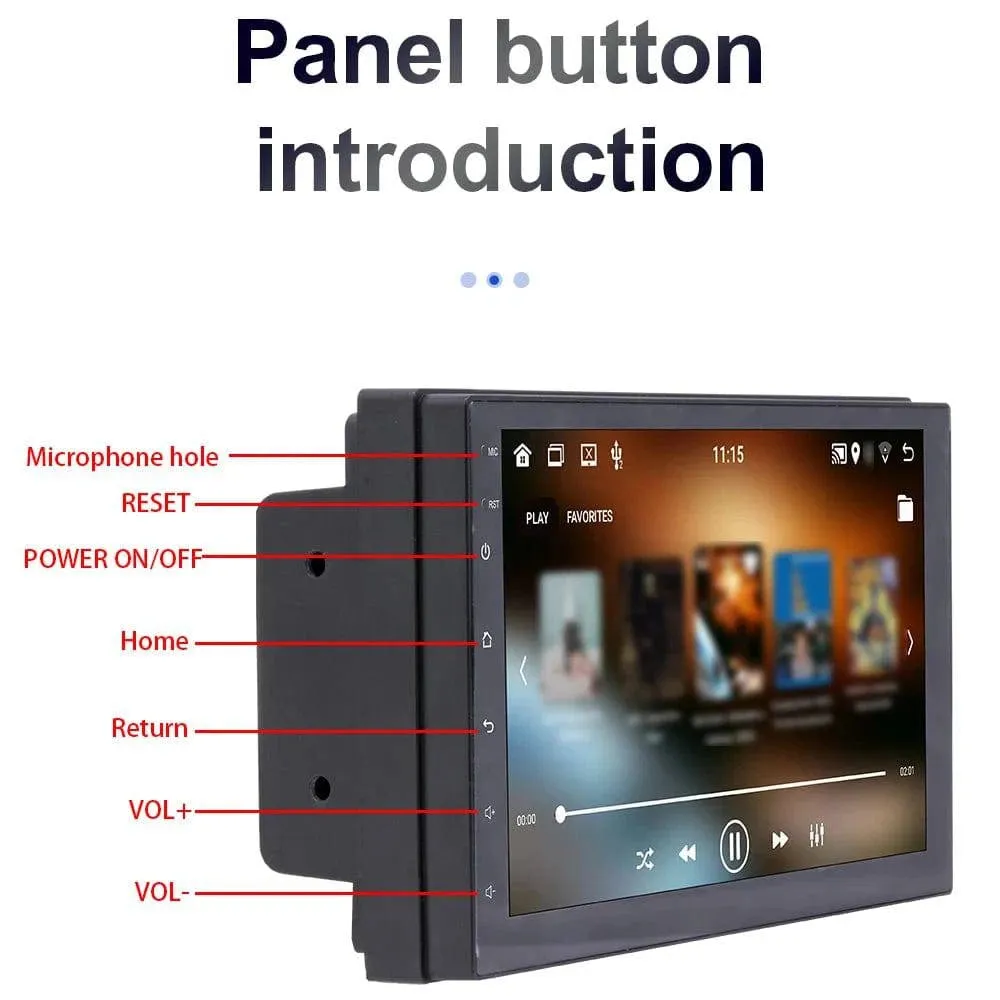 Android 11 Car Stereo Double Din GPS Navigation FM Radio with 7 Inch Touchscreen Support WIFI/AUX/U-Disk with Reverse Camera