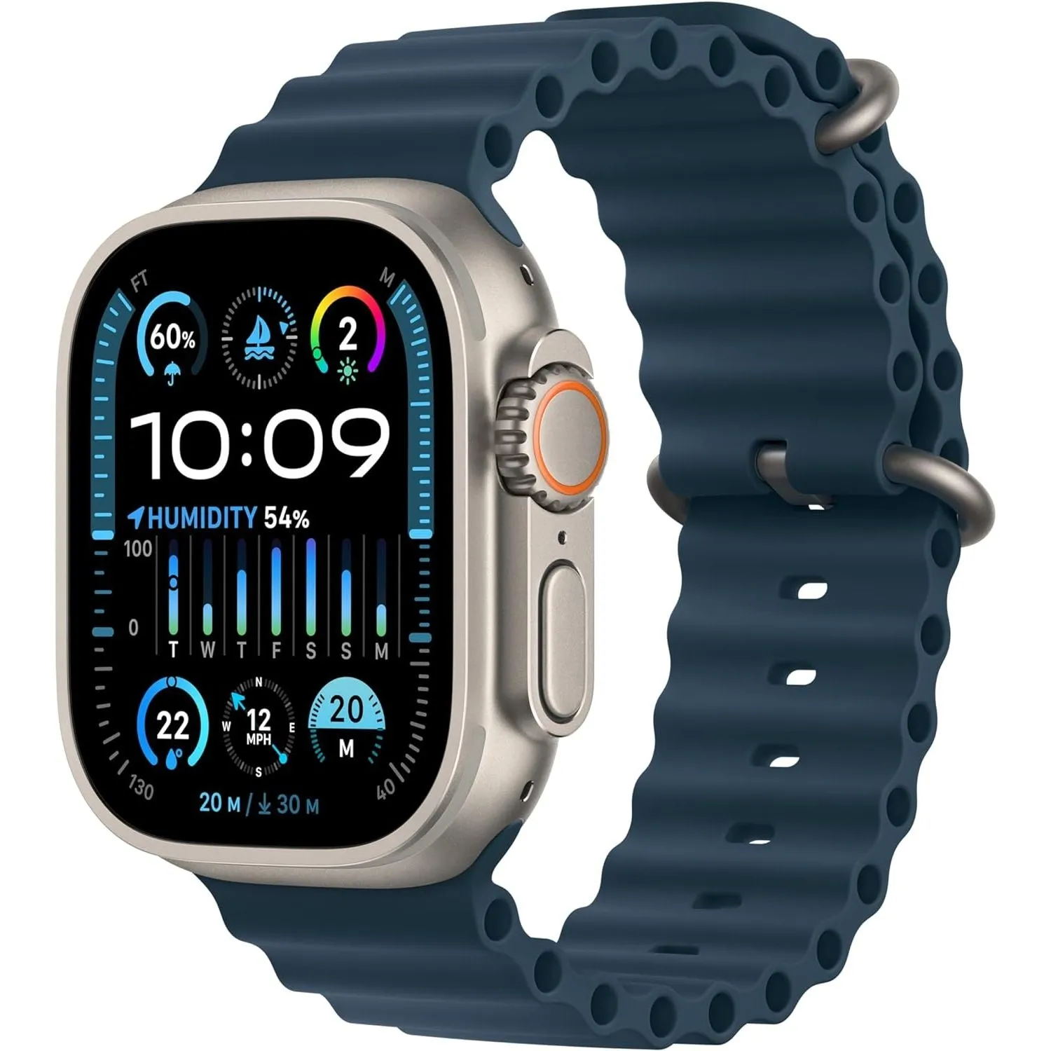 Apple Watch Ultra 2 [GPS   Cellular 49mm] Smartwatch with Rugged Titanium Case & Blue Ocean Band