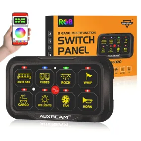Auxbeam - AR-820 RGB Switch Panel with App, Toggle/Momentary/Pulsed Mode Supported (Two-Sided Outlet)