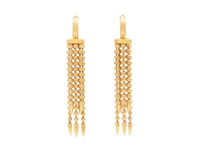 Beaded Tassel Earrings in 18K Gold