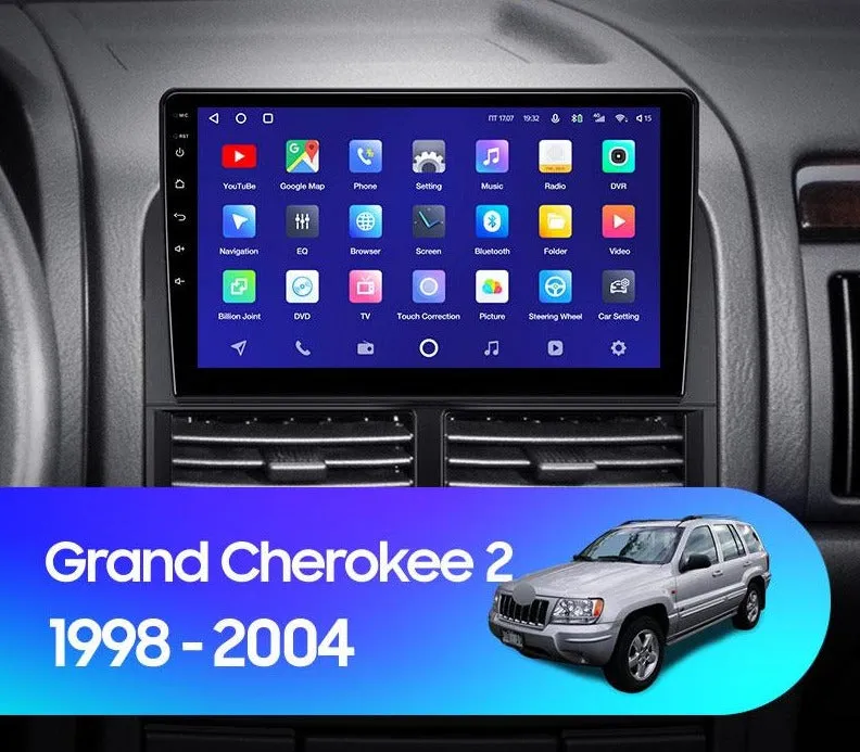 Car Dealz 10.2" Android 10.0 For Jeep Grand Cherokee II WJ 1998 - 2004 In Dash Plus OEM Fascia