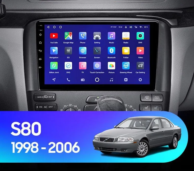 Car Dealz 10.2" Android 10.0 For Volvo S80 1 1998 - 2006 In Dash Plus OEM Fascia