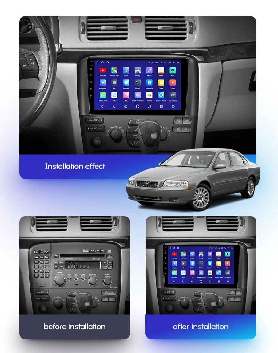 Car Dealz 10.2" Android 10.0 For Volvo S80 1 1998 - 2006 In Dash Plus OEM Fascia