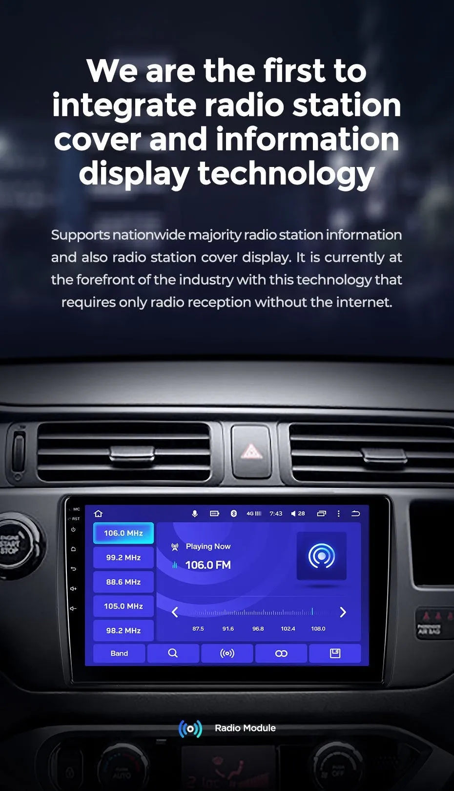 Car Dealz 10.2" Android 10.0 Jeep Compass 2 MP 2016-2018 In Dash Plus OEM Fascia