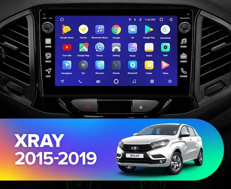 Car Dealz 10.2" Android 10.0 LADA XRAY 2015-2019 In Dash Plus OEM Fascia