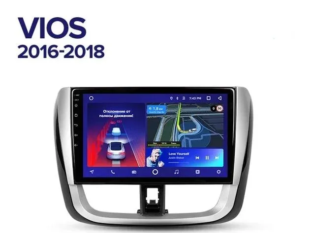 Car Dealz 10.2" Android 10.0 Toyota VIOS 2016-2018 Ver.2 In Dash Plus OEM Fascia