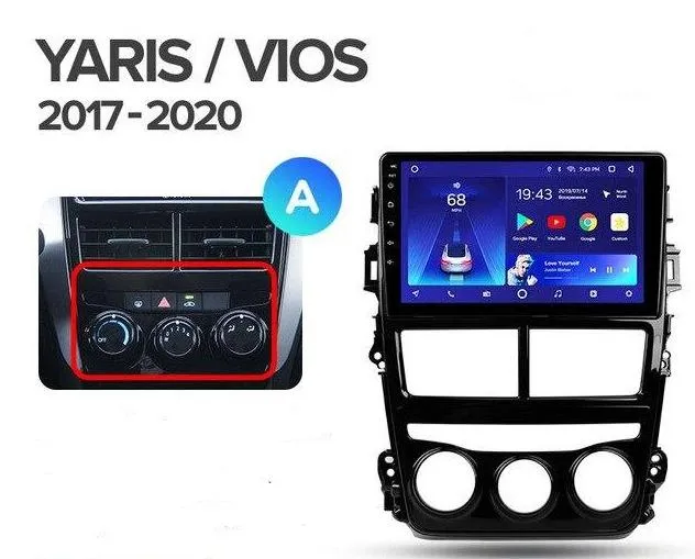Car Dealz 10.2" Android 10.0 Toyota Yaris Vios 2017-2020 In Dash Plus OEM Fascia