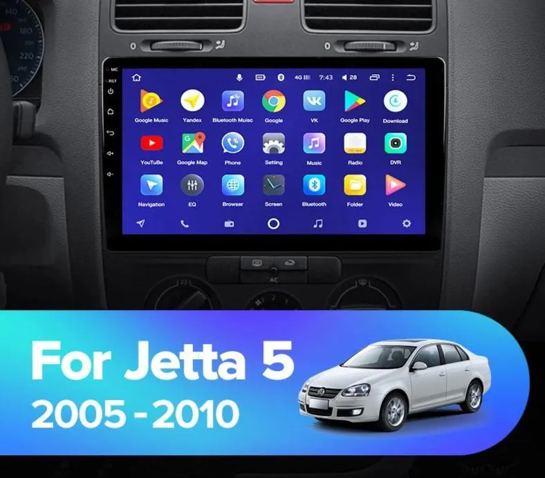 Car Dealz 10.2" Android 10.0 Volkswagen Jetta 5 2005-2010 w CAM In Dash Plus OEM Fascia
