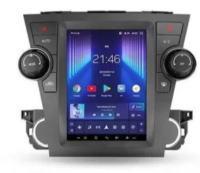 Car Dealz 11" Android 12.0 Toyota Highlander Kluger 2 XU40 Tesla Style 2007 - 2013 In Dash Plus OEM Fascia