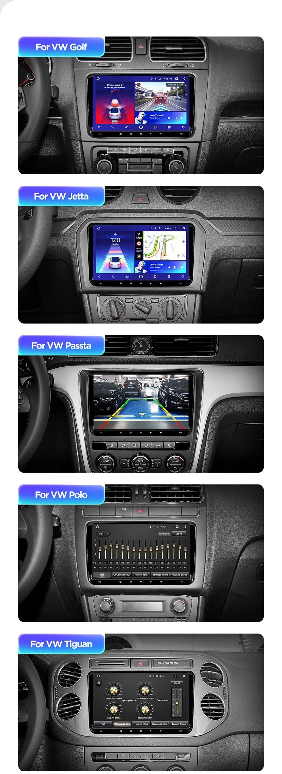 Car Dealz 9" Android 10.0 Universal VW Volkswagen Head Unit In Dash Plus OEM Fascia