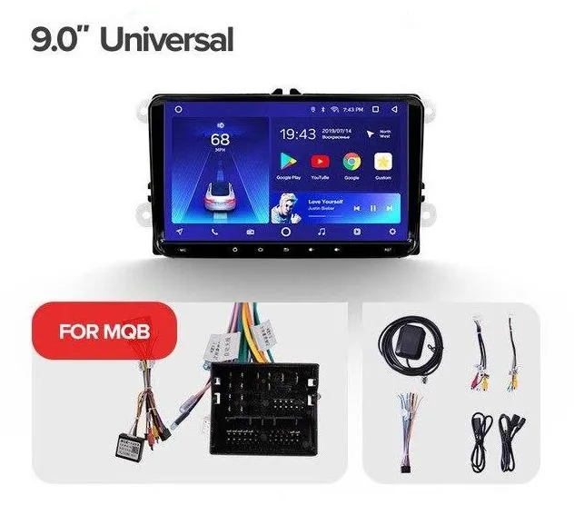 Car Dealz 9" Android 10.0 Universal VW Volkswagen Head Unit In Dash Plus OEM Fascia
