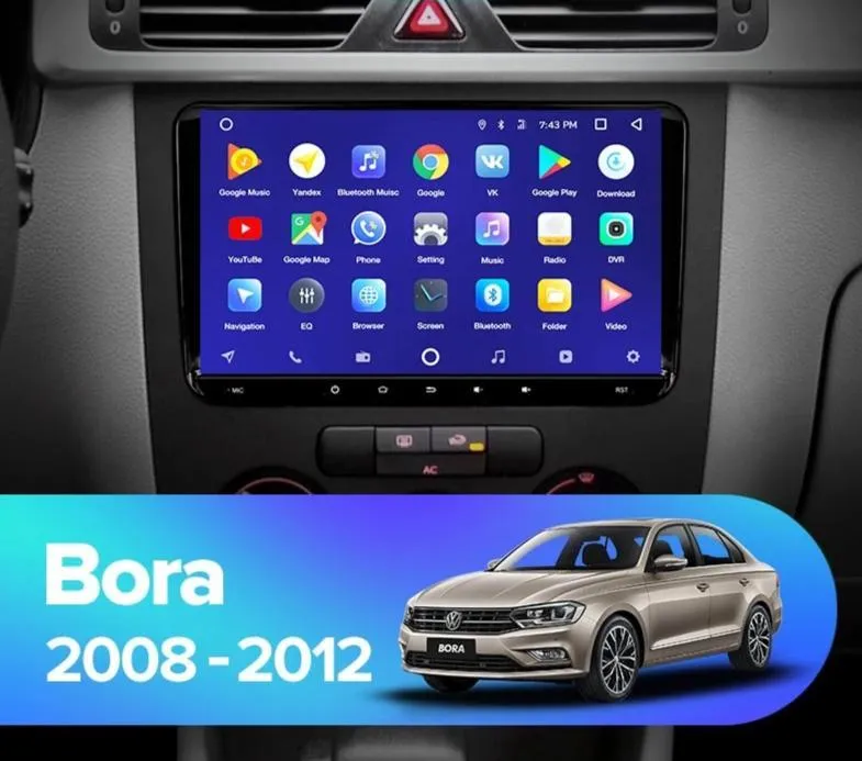 Car Dealz 9" Android 10.0 Volkswagen Bora 2008-2012 w CAM In Dash Plus OEM Fascia