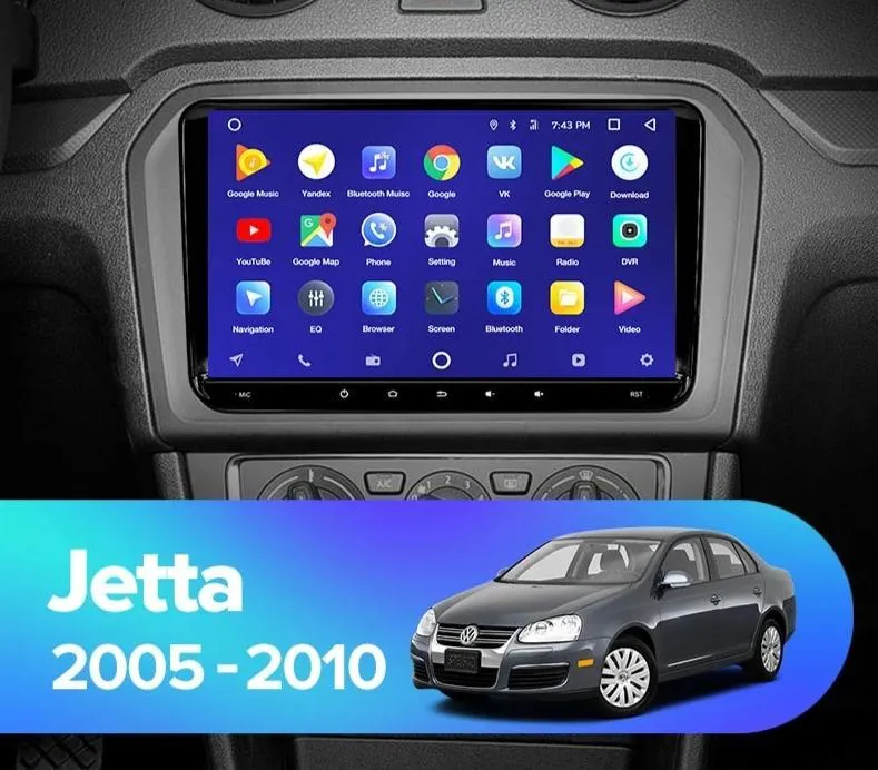 Car Dealz 9" Android 10.0 Volkswagen Jetta 5 2005-2010 In Dash Plus OEM Fascia