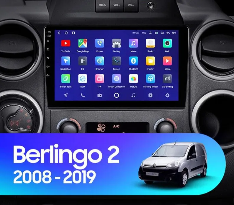 Car Dealz 9" Android 8.1 Citroen Berlingo 2 B9 2008 - 2019 Head Unit In Dash Plus OEM Fascia