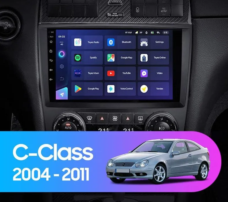 Car Dealz Elite 4G Data Model 10.2" Android 12.0 For Mercedes Benz C-Class C Class W203 W209 C180 C200 CL203 2004-2011