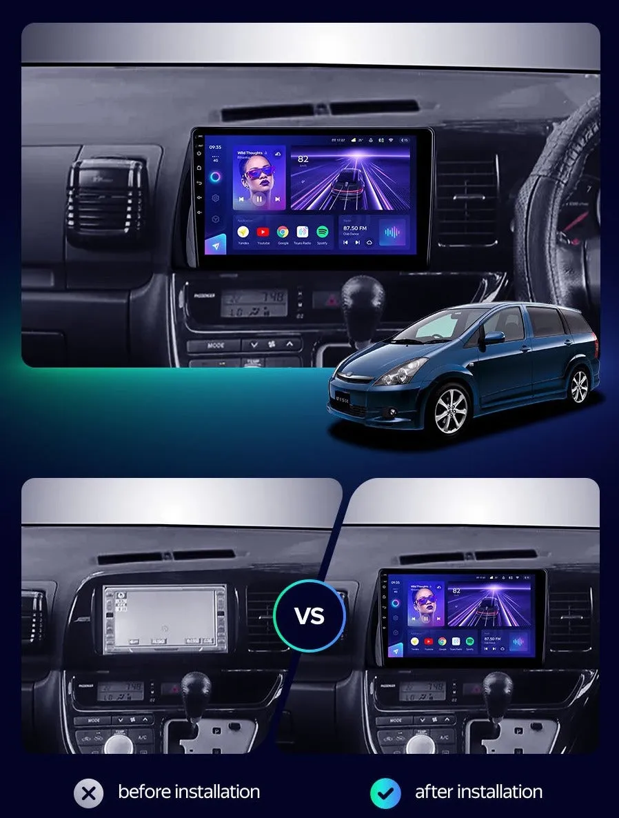 Car Dealz Elite 4G Data Model 10.2" Android 12.0 For Toyota Wish XE10 2003 - 2009 In Dash Plus OEM Fascia