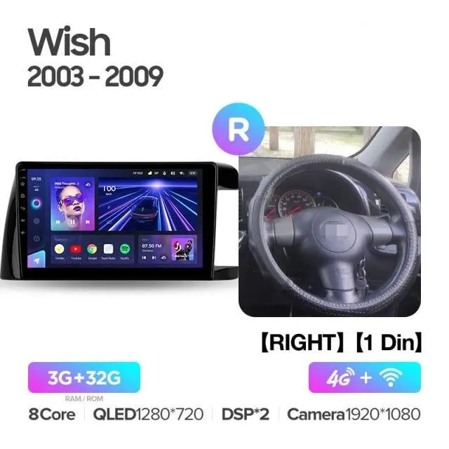Car Dealz Elite 4G Data Model 10.2" Android 12.0 For Toyota Wish XE10 2003 - 2009 In Dash Plus OEM Fascia