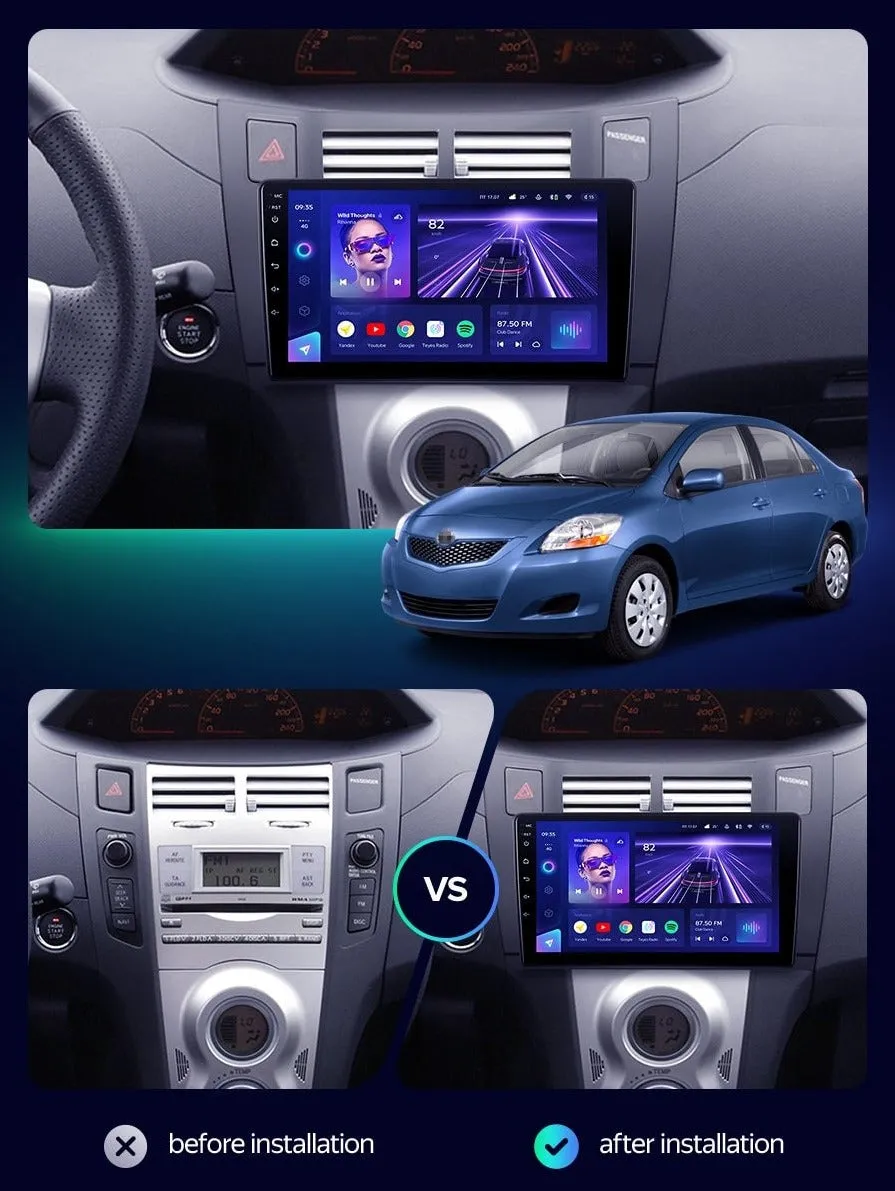 Car Dealz Elite 4G Data Model 10.2" Android 12.0 For Toyota Yaris XP90 2005 - 2012 In Dash Plus OEM Fascia