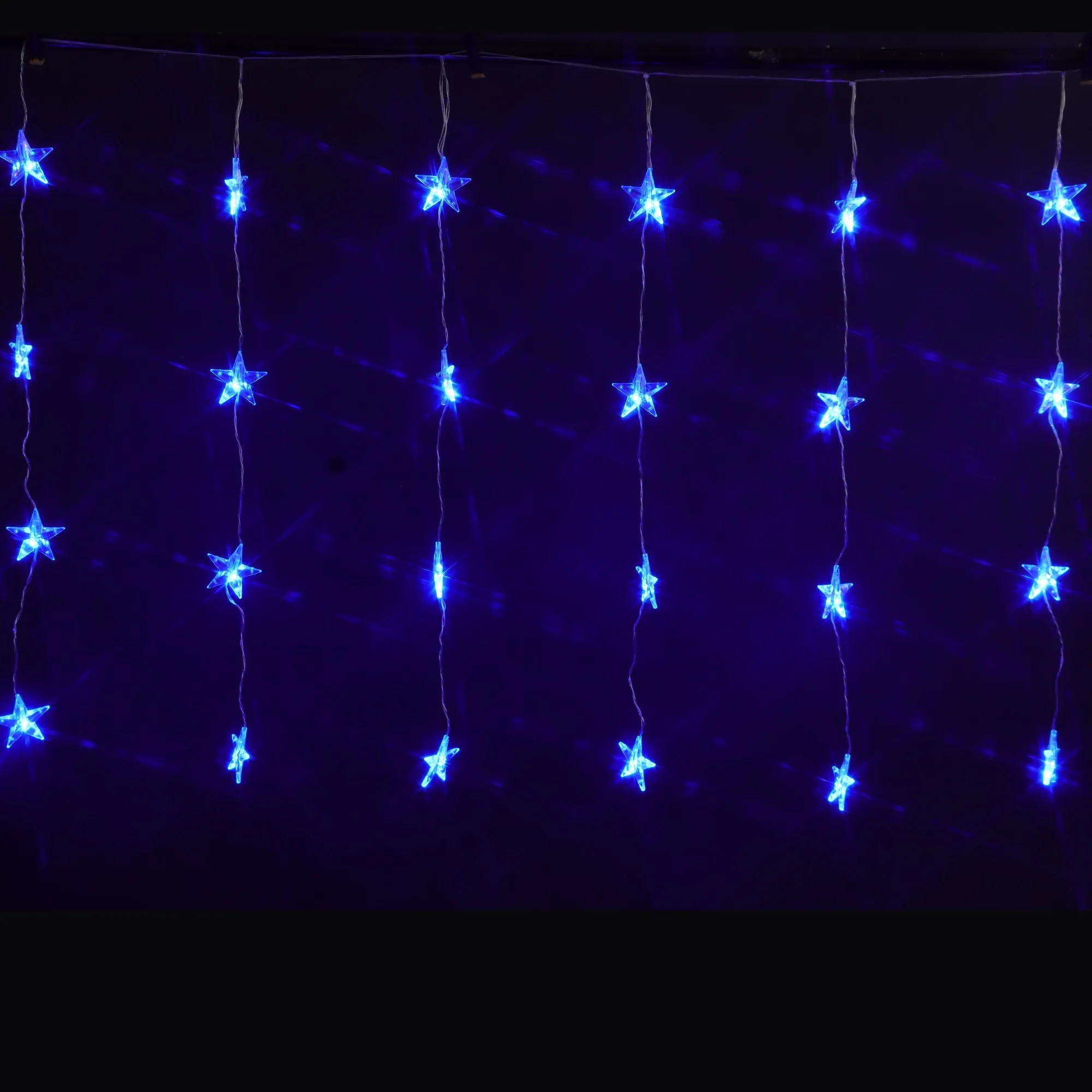 Christmas Sparkle Curtain Lights x 24 Blue LEDs - Mains Operated