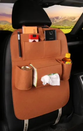 Color: Brown - Car storage bag peach heart multi-function back