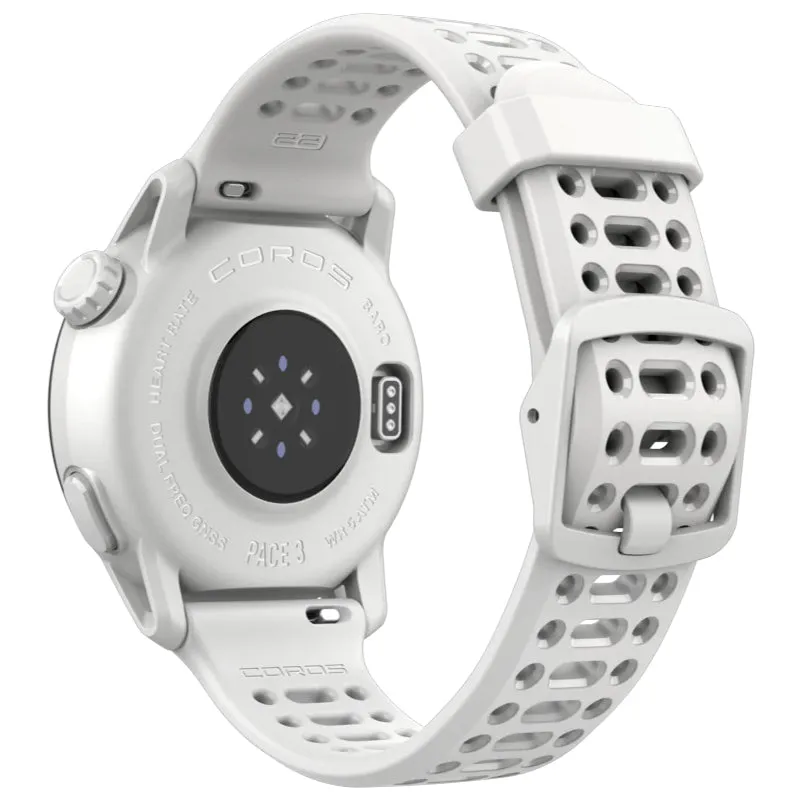 COROS Pace 3 Silicone Strap GPS Sport Watch White