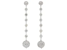Diamond Dangle Earrings in 18K White Gold