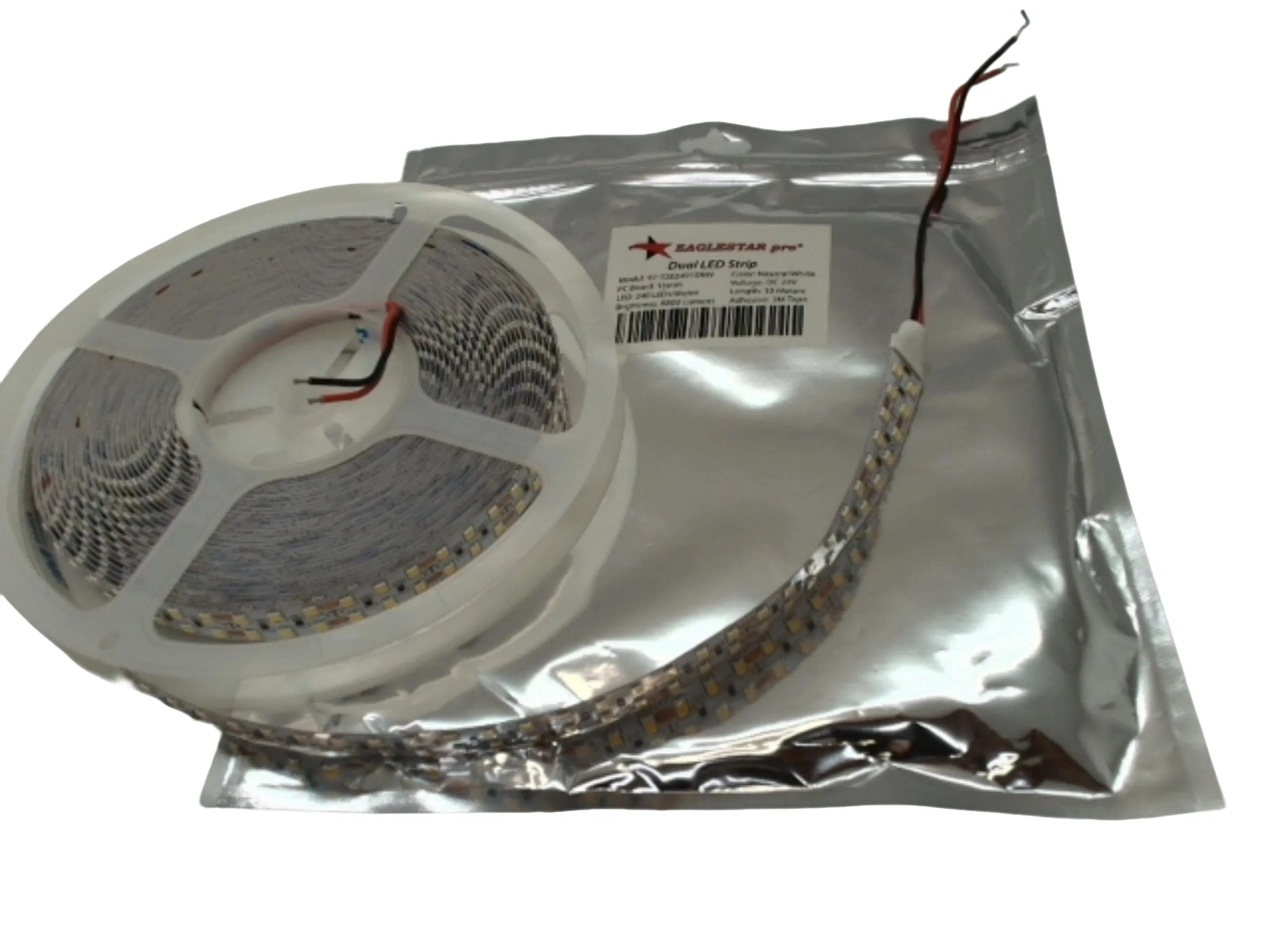 Dual LED strip Neutral White 24VDC 240 LEDs/M 10M 8800 lumens 3M tape