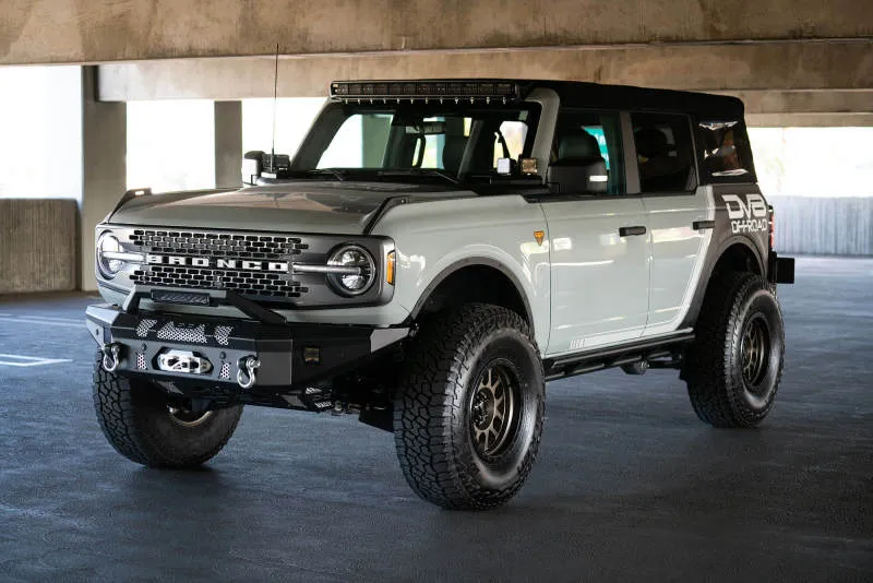 DV8 Offroad 2021  Ford Bronco Front Bumper Winch Capable w/ Optional Bull Bar/Aux Light Opening
