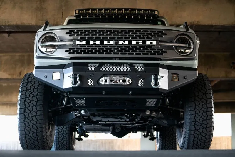 DV8 Offroad 2021  Ford Bronco Front Bumper Winch Capable w/ Optional Bull Bar/Aux Light Opening