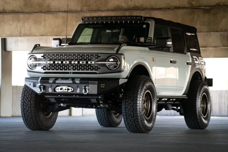 DV8 Offroad 2021  Ford Bronco Front Bumper Winch Capable w/ Optional Bull Bar/Aux Light Opening