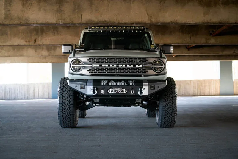 DV8 Offroad 2021  Ford Bronco Front Bumper Winch Capable w/ Optional Bull Bar/Aux Light Opening