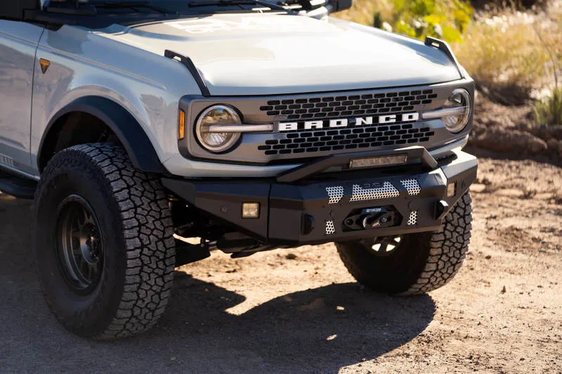 DV8 Offroad 2021  Ford Bronco Front Bumper Winch Capable w/ Optional Bull Bar/Aux Light Opening