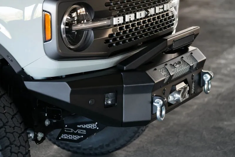 DV8 Offroad 2021  Ford Bronco Front Bumper Winch Capable w/ Optional Bull Bar/Aux Light Opening